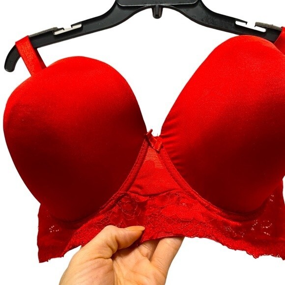 Black Frichsia Lace Crossback Racerback Push-Up Bra - Picture 2 of 8